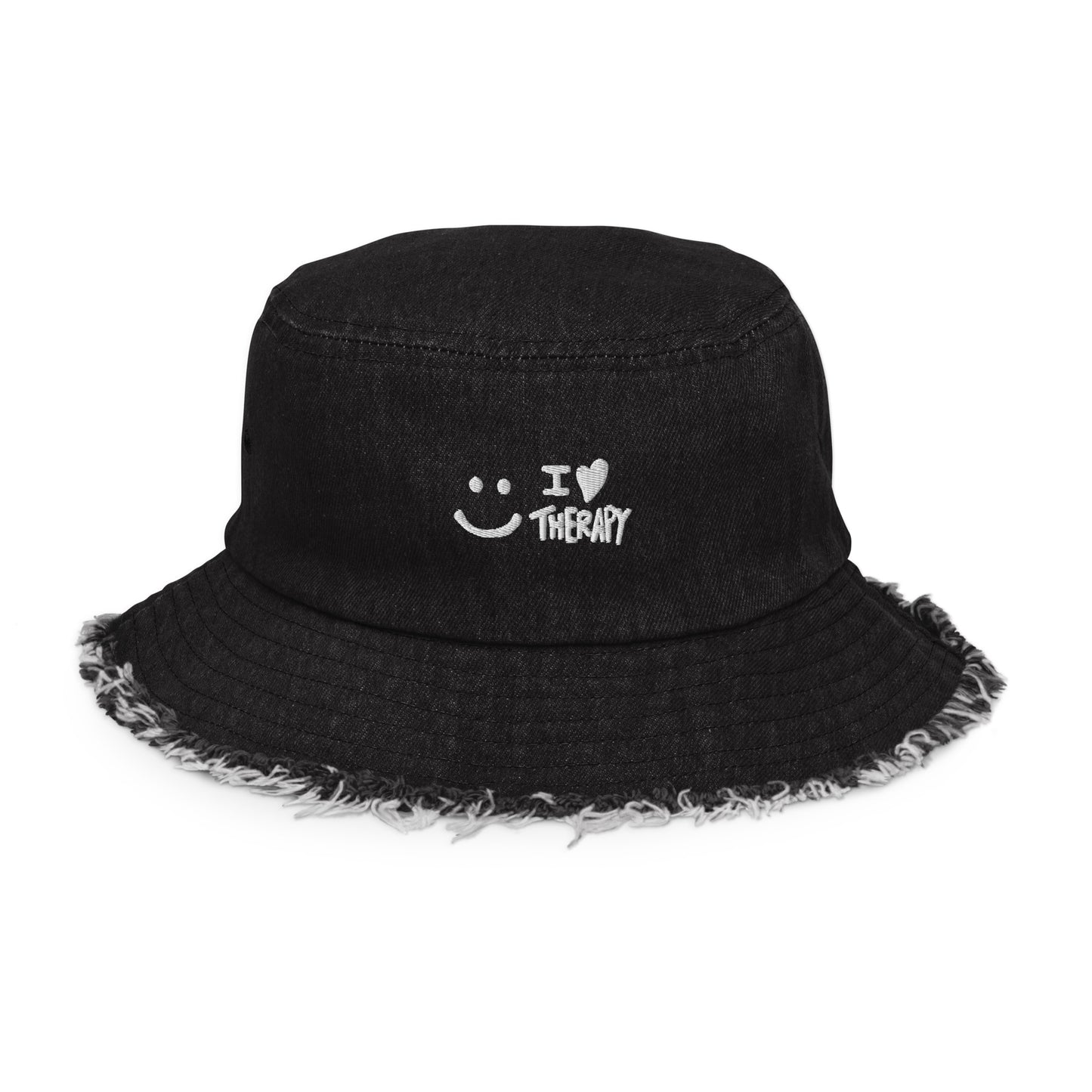 ILT Distressed denim bucket hat