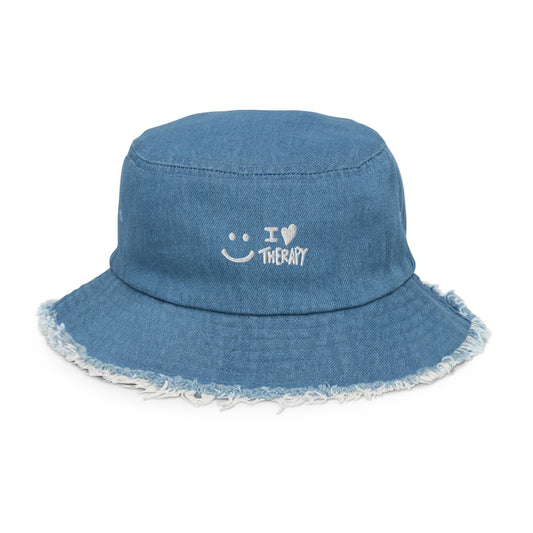 ILT Distressed denim bucket hat